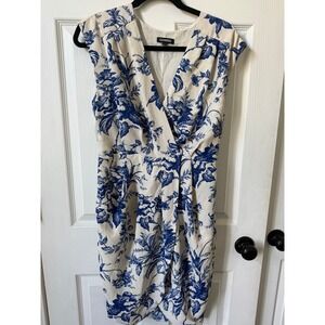 Express Blue & White Floral Midi Dress – Size M